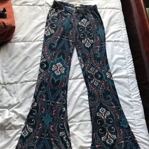 Blue Boho Flare Pants